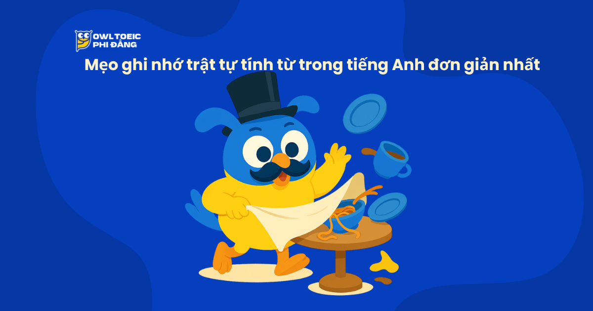 Mẹo ghi nhớ trật tự tính từ trong tiếng Anh đơn giản nhất (Adjective Order)