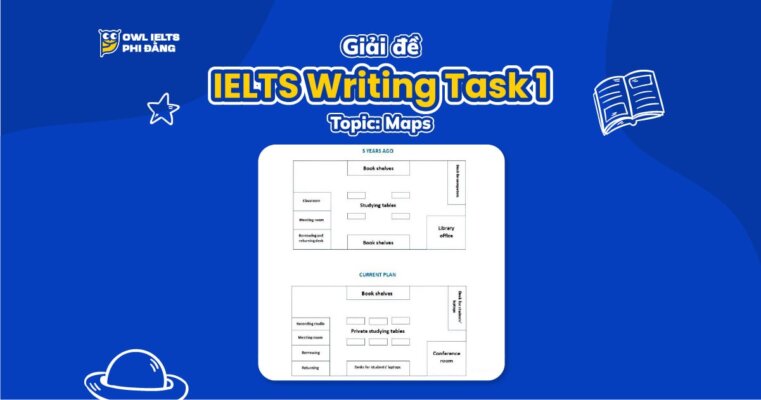 Giải đề IELTS Writing Task 1: School Library Maps | Phân tích chi tiết