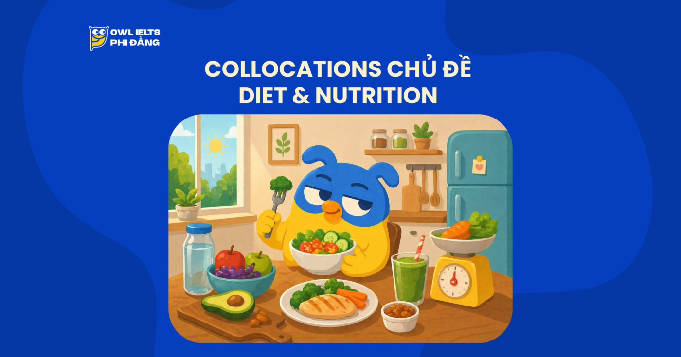 Collocations chủ đề Diet & Nutrition – 100+ cụm từ giúp tăng band IELTS Writing & Speaking