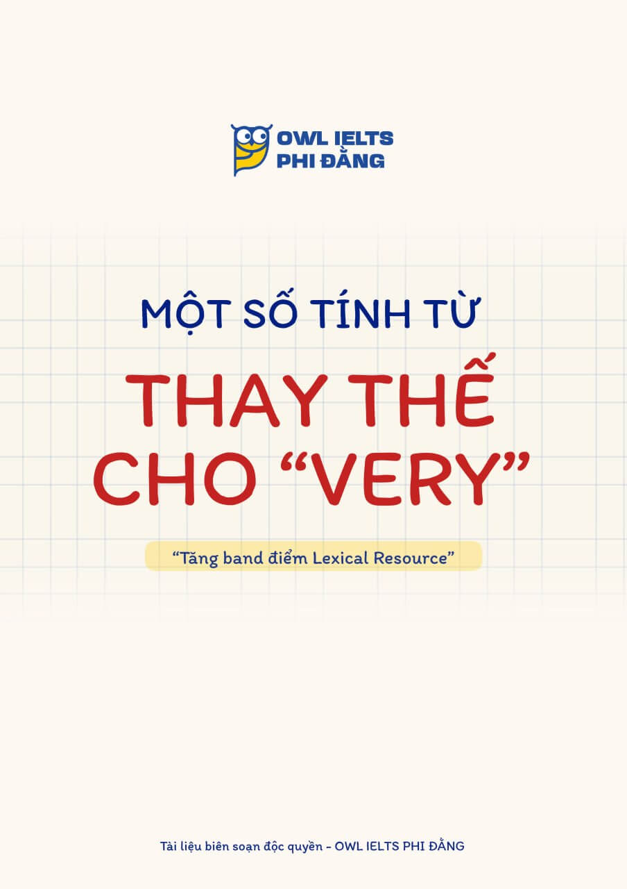 Tính từ thay thế “Very” giúp tăng band Lexical Resource IELTS Speaking/Writing