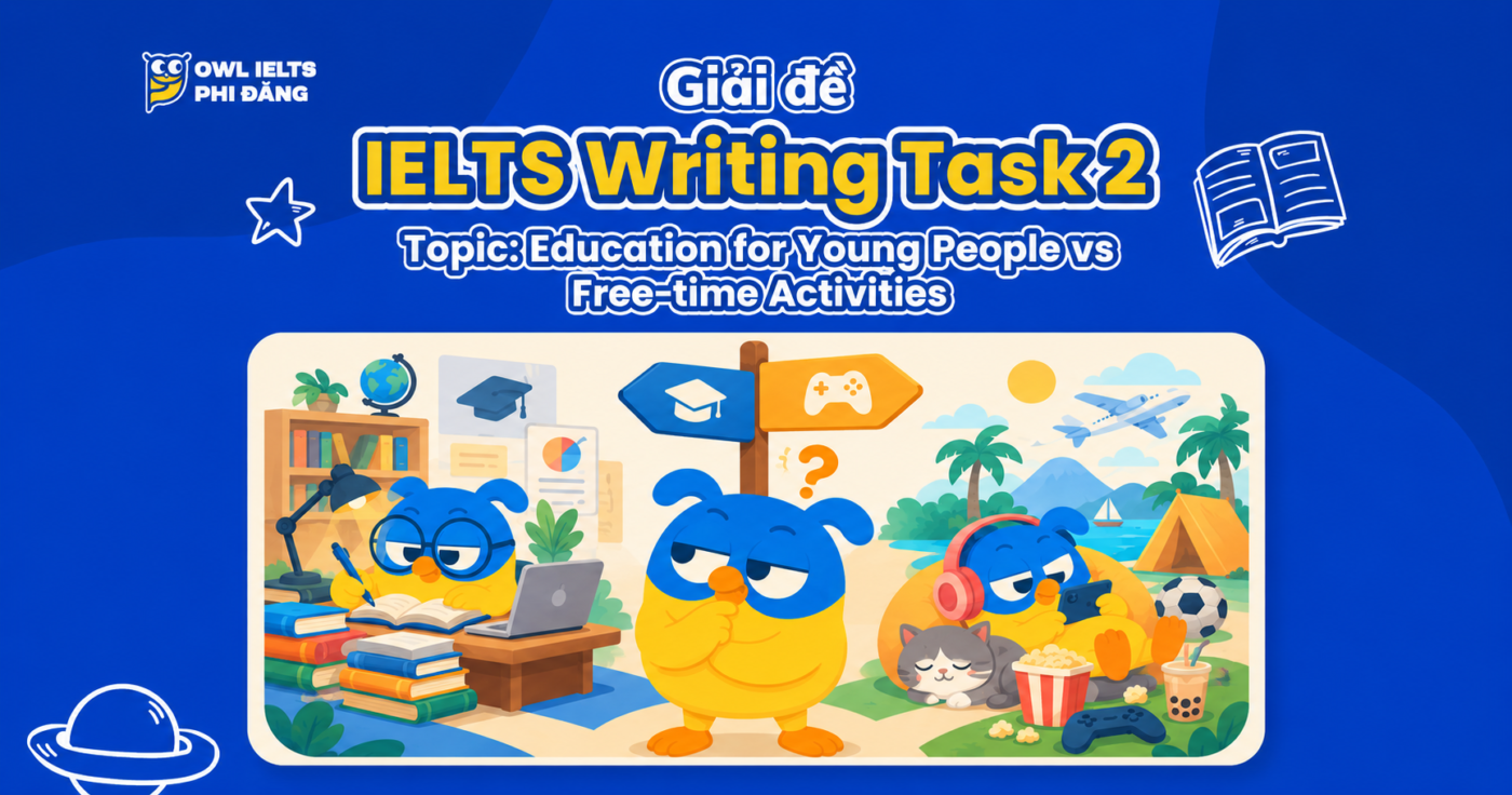 Giải đề IELTS Writing Task 2: Education for Young People vs Free-time Activities | Phân tích chi tiết & Bài mẫu band 7+
